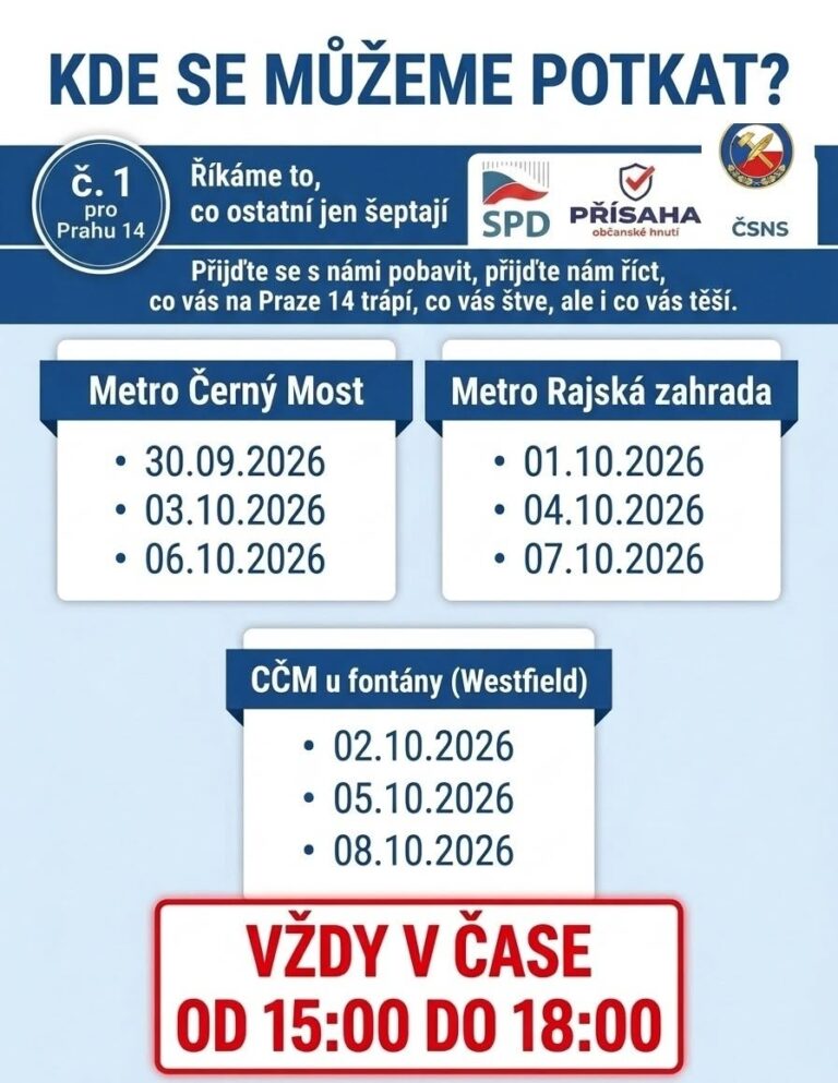 Volební stánek Rajská zahrada